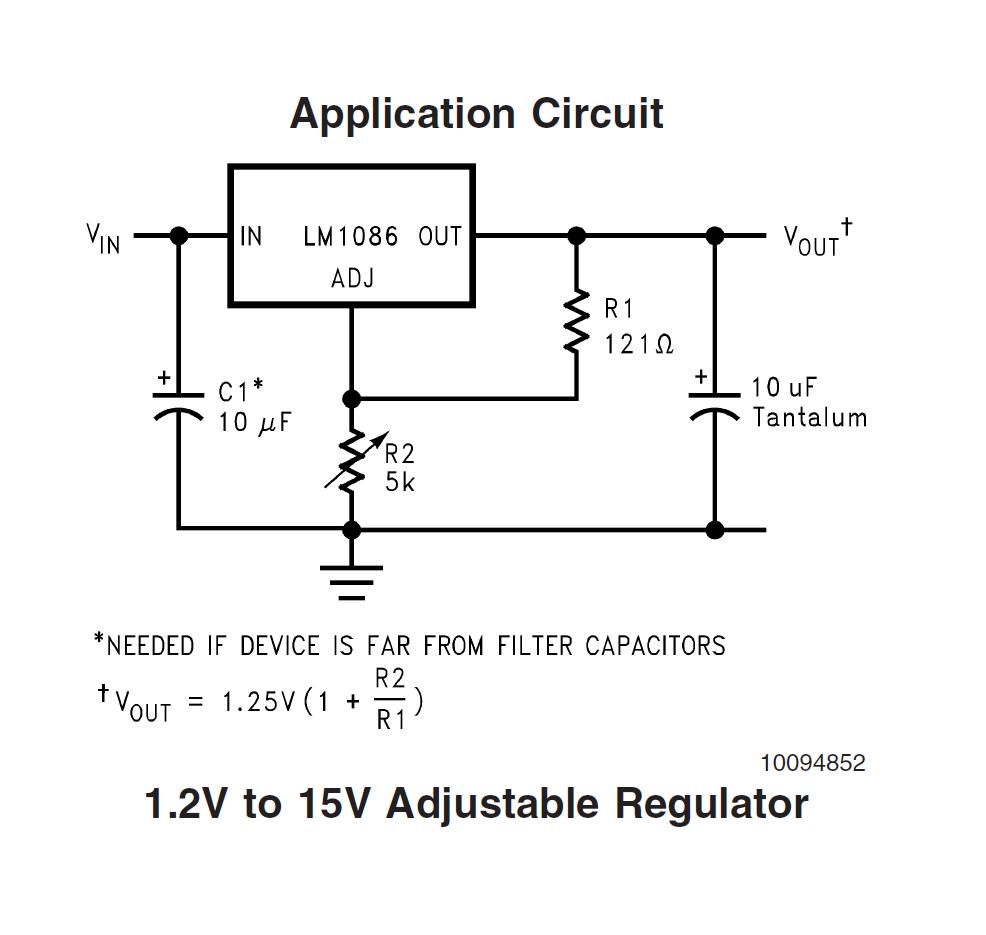 Application circuits. Стабилизатор на lm1084. Lm1084it-ADJ. Схема подключения стабилизатора 1084. Lm1084it-ADJ схема включения.